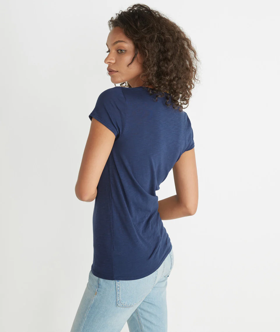 Slub U-Neck - Mood Indigo