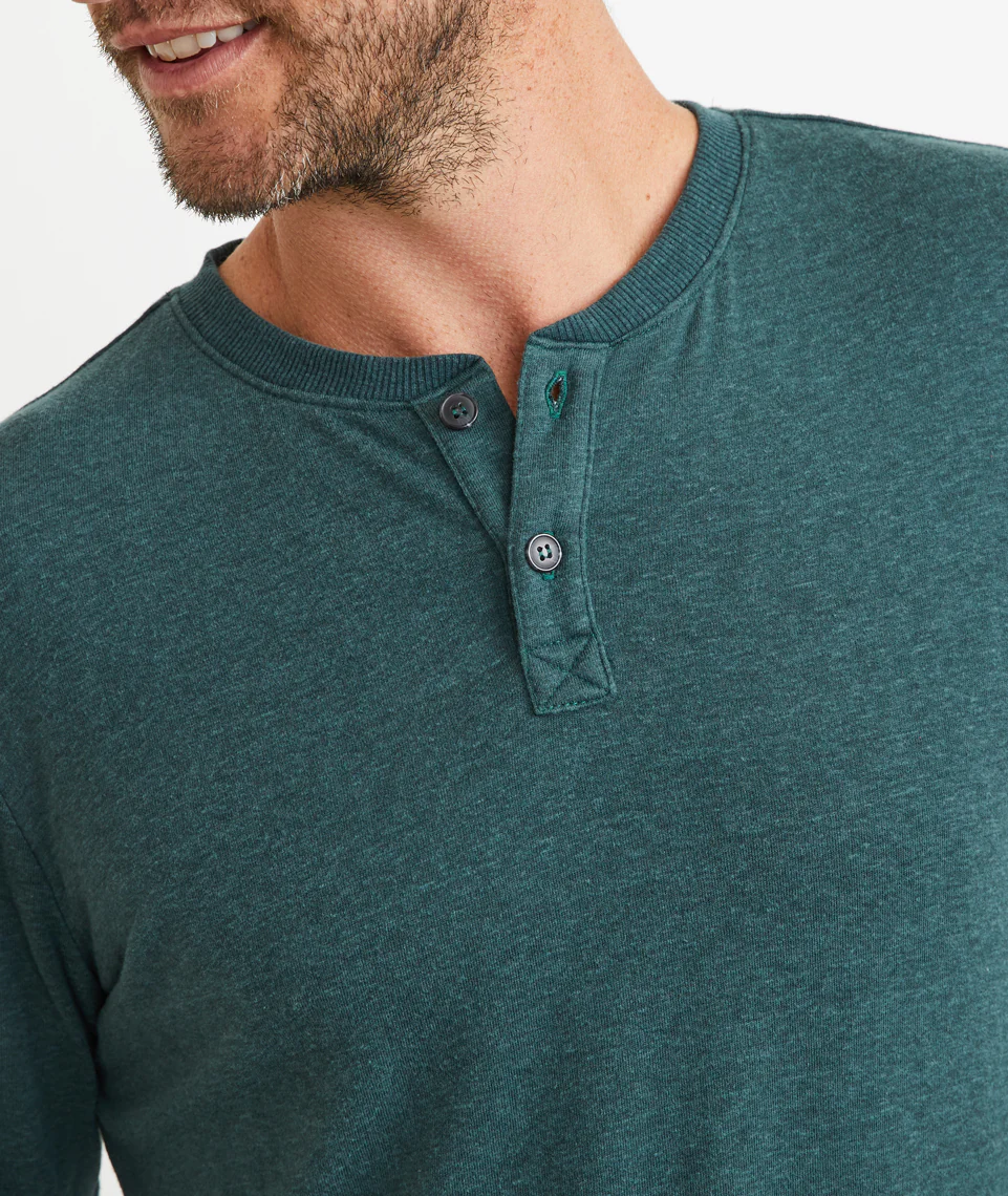 Double Knit Henley in Green Gables