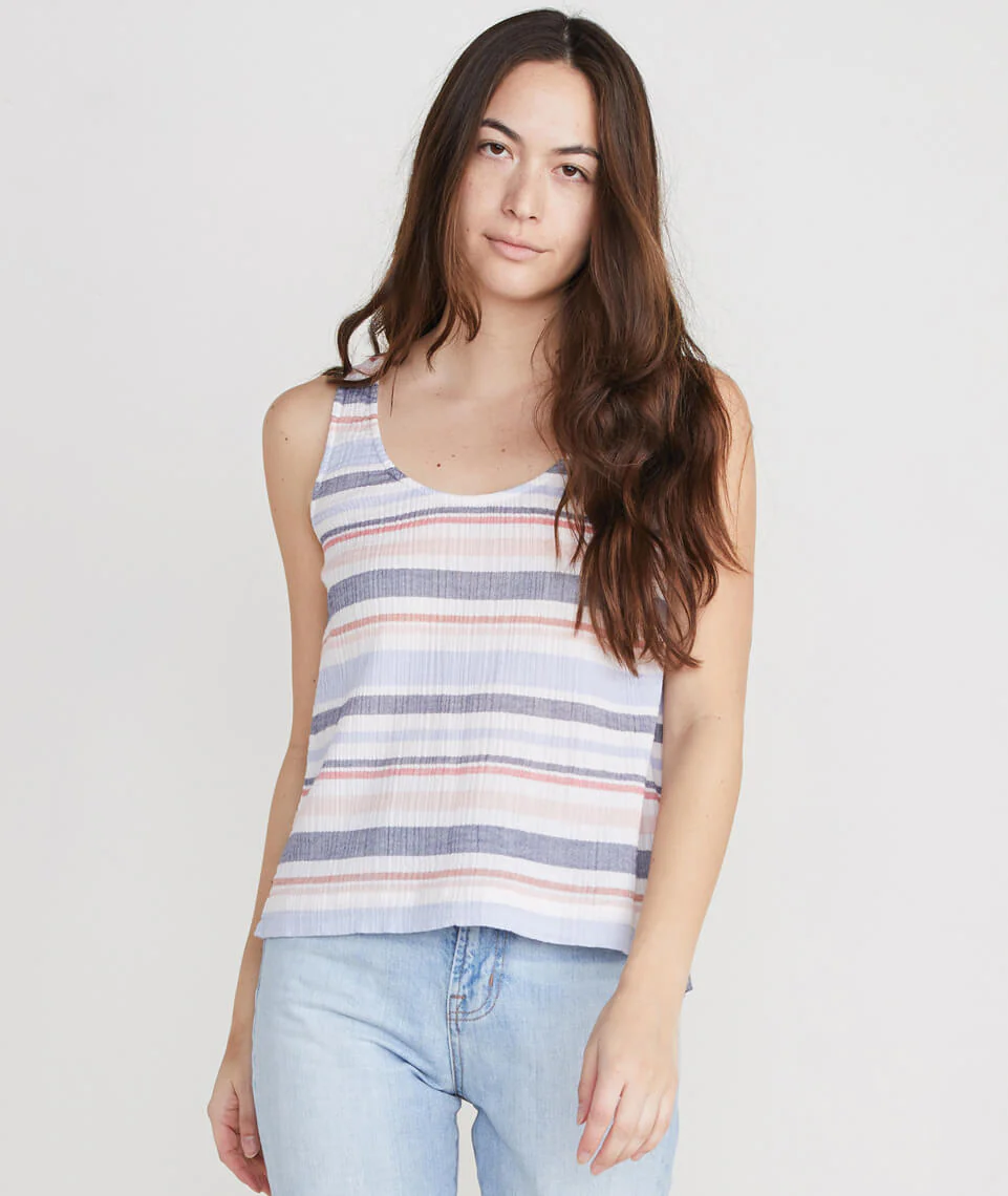 Jackie Tank in Blue Multi Stripe