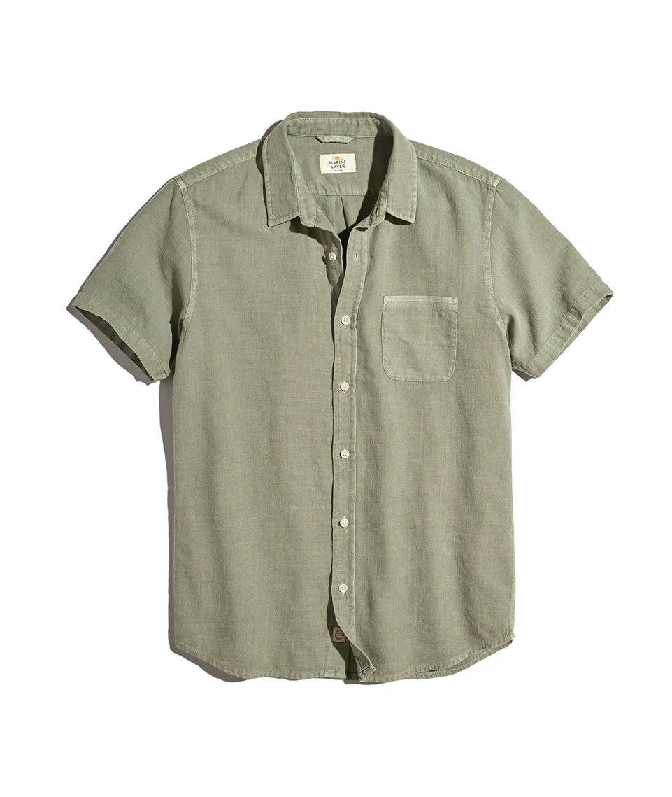 Lance Button Down in Faded Dusty Olive