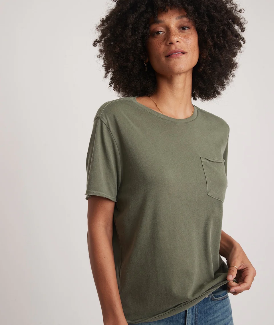 Boyfriend Crew Tee in Dusty Olive