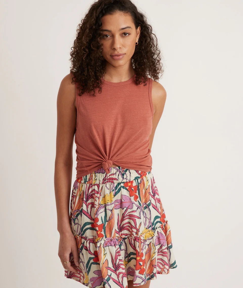 Hemp Cotton Tank in Burnt Sienna