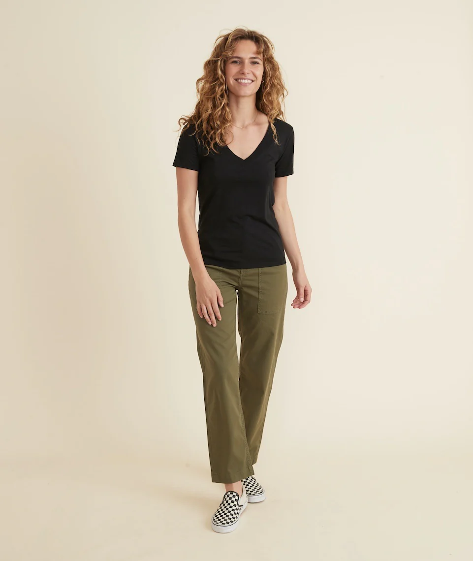 Classic V-Neck Tee in Black