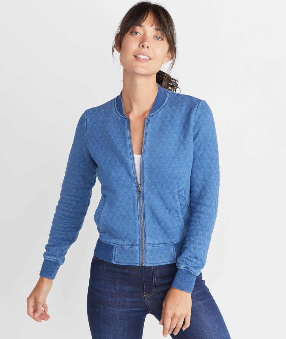 Atlantic Bomber in Mid indigo Wash