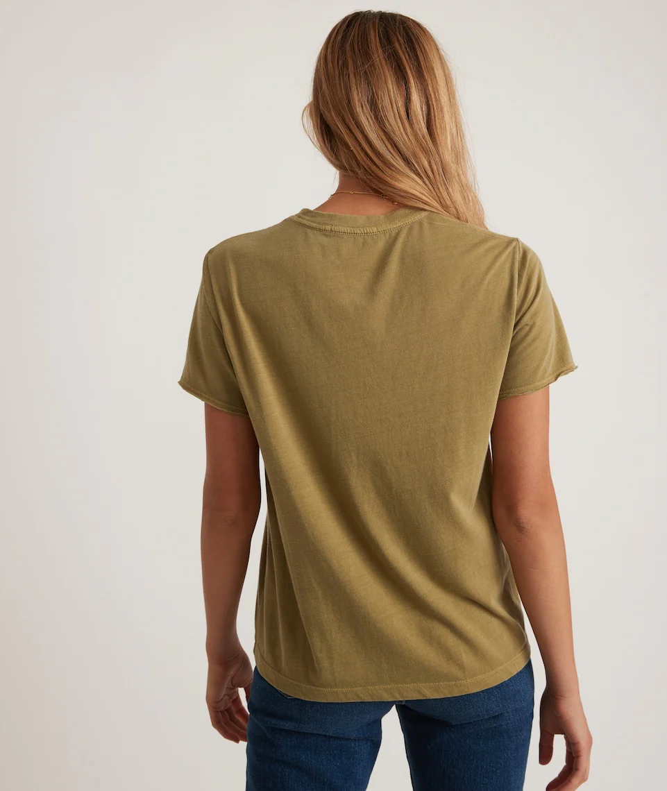 Boyfriend Crew Tee in Green Moss