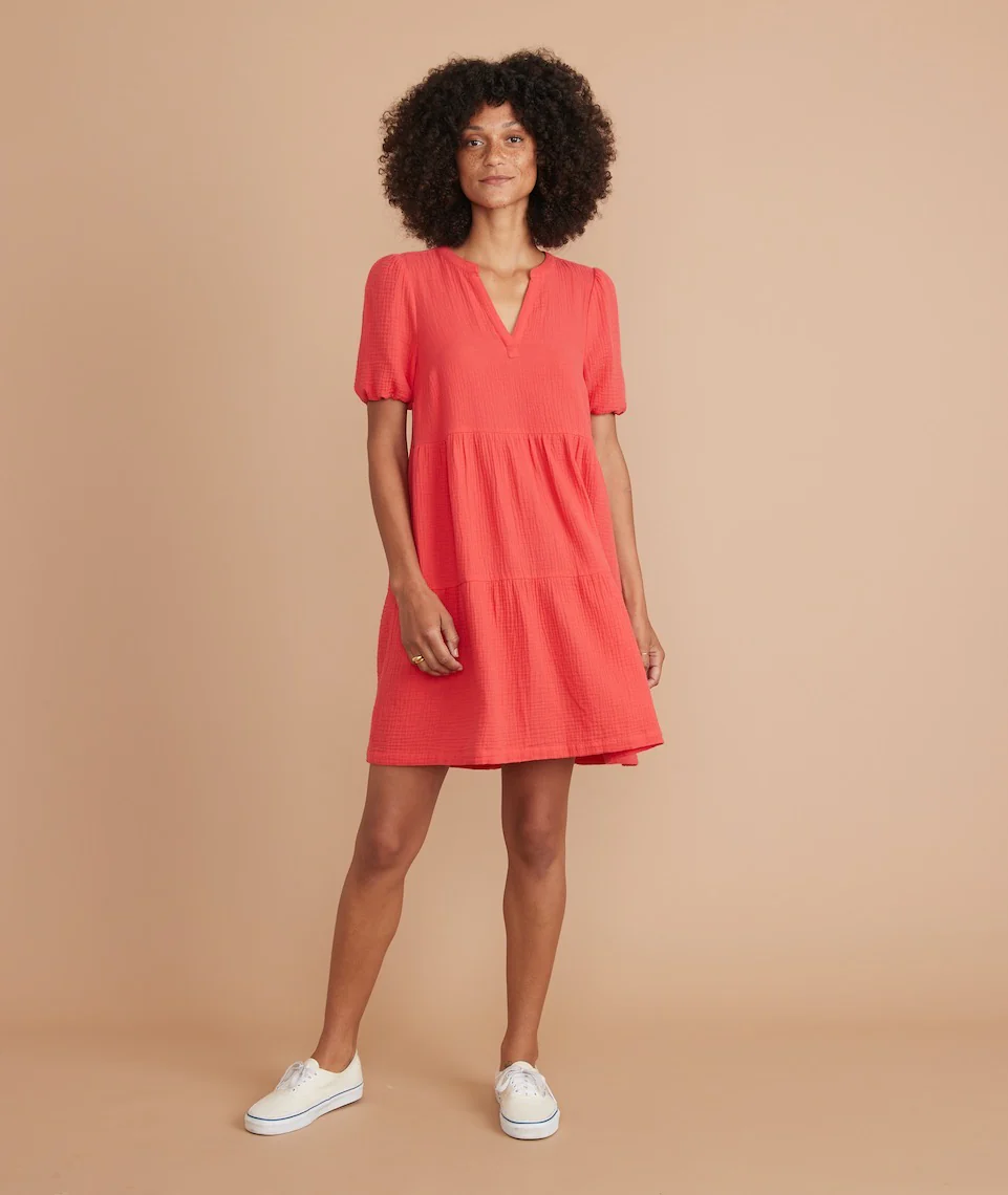 Jamie Mini Dress in Poinsettia Red