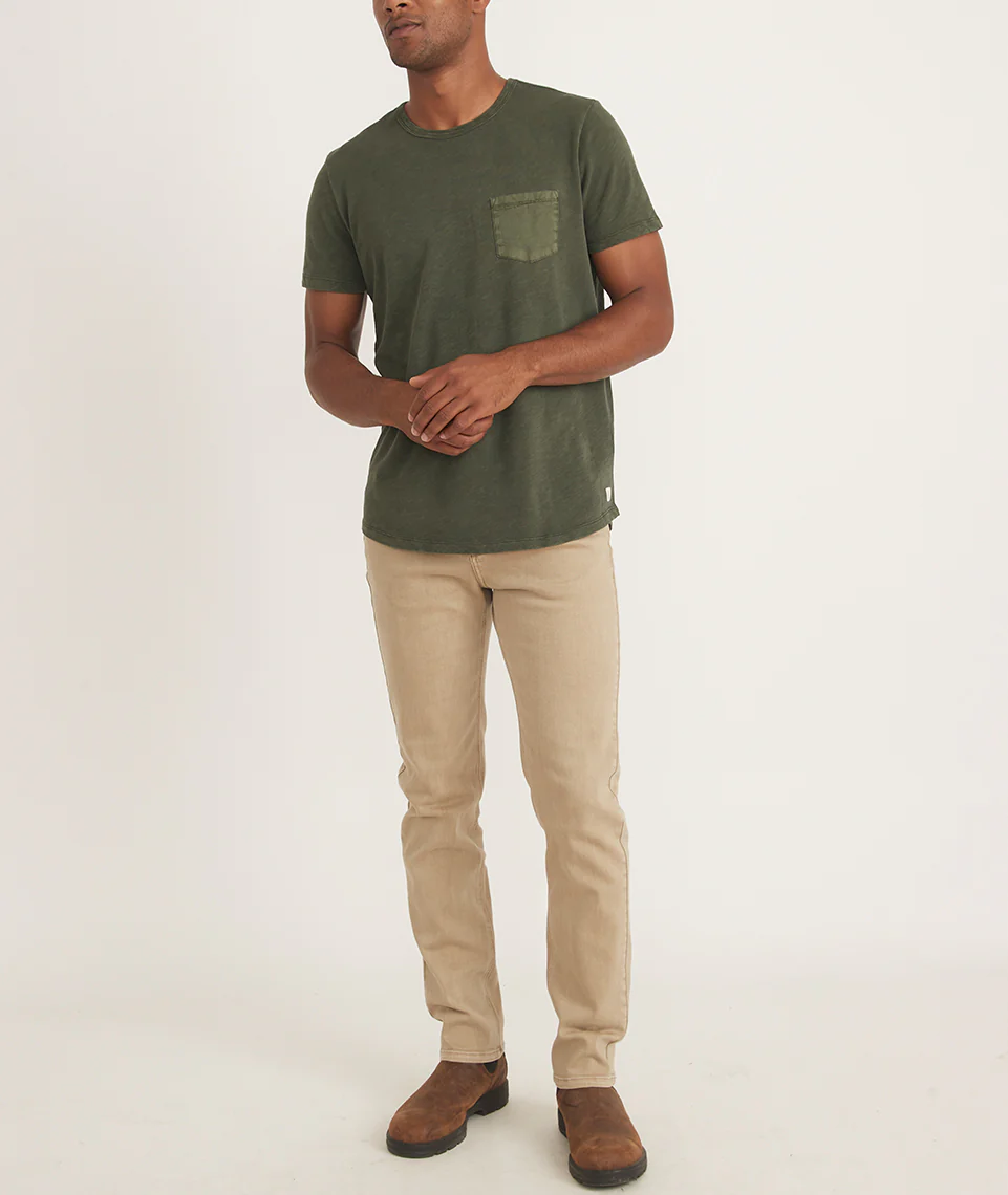 Vintage Heavy Slub Pocket Tee in Dark Forest