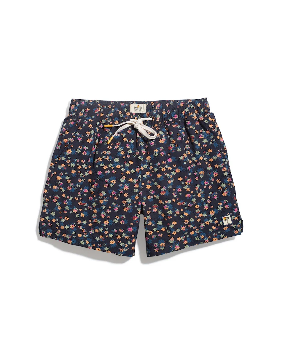 Rincon Swim Trunk in India Ink Mini Floral