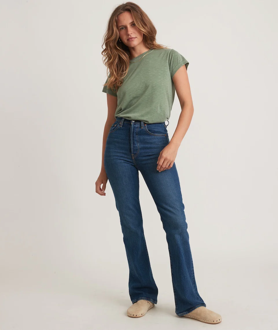 Swing Crew Tee in Garden Green