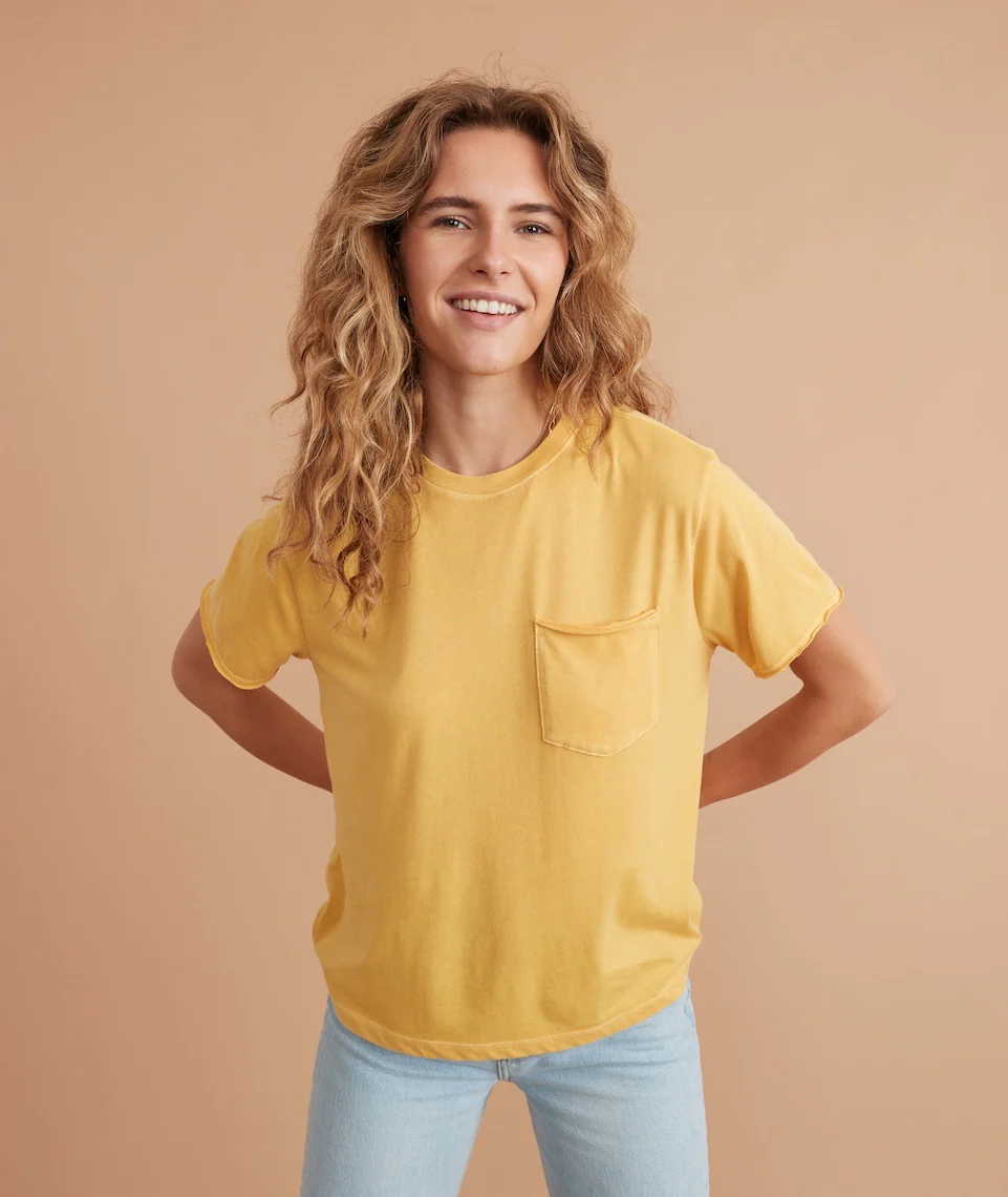 Boyfriend Crew Tee in Ochre