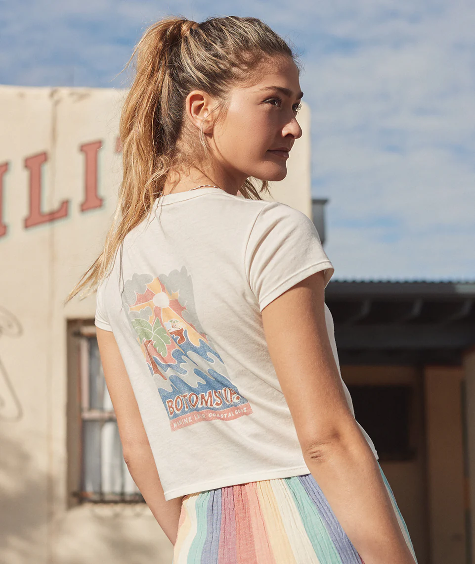 Crop Graphic Tee in White