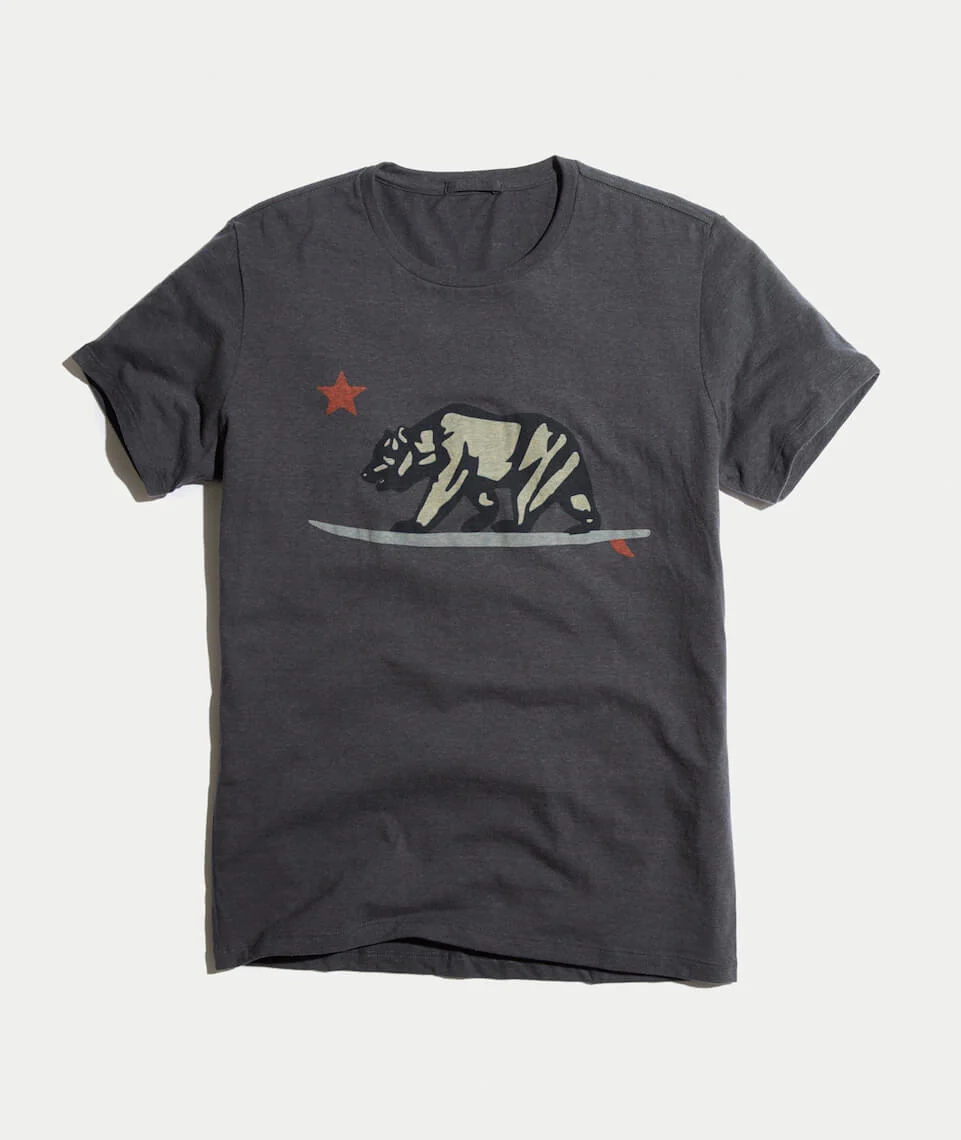 Surfing Bear Graphic in Midnight Navy