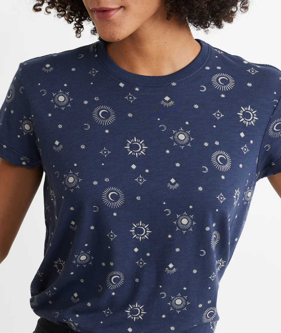 Swing Crew in Black Iris Starry Print