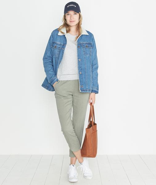 Radley Reversible Raglan in Heather Grey/Cream