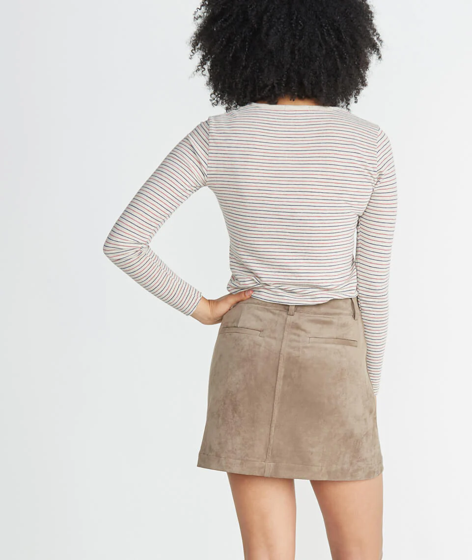 Rosie Suede A-Line Skirt in Birch