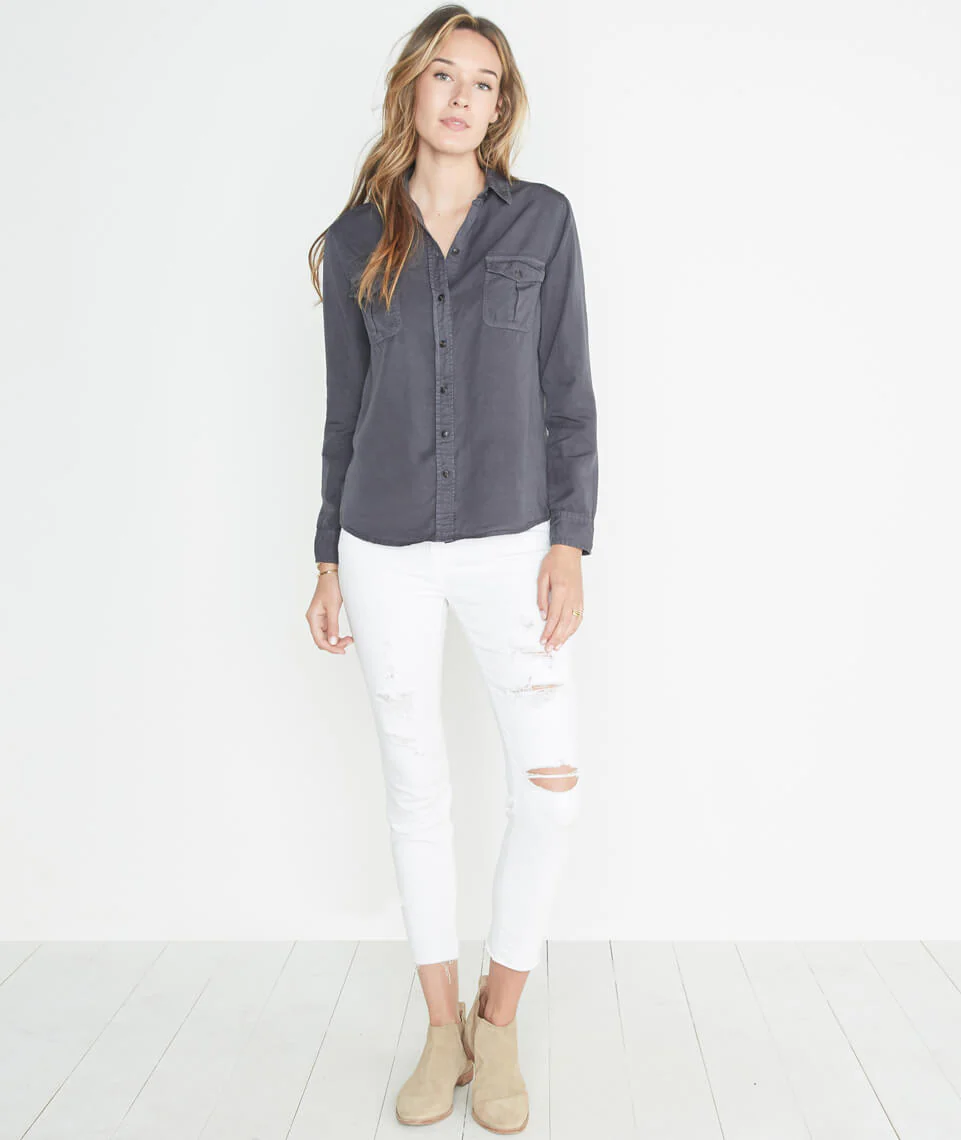 Hadley Button Down in Charcoal