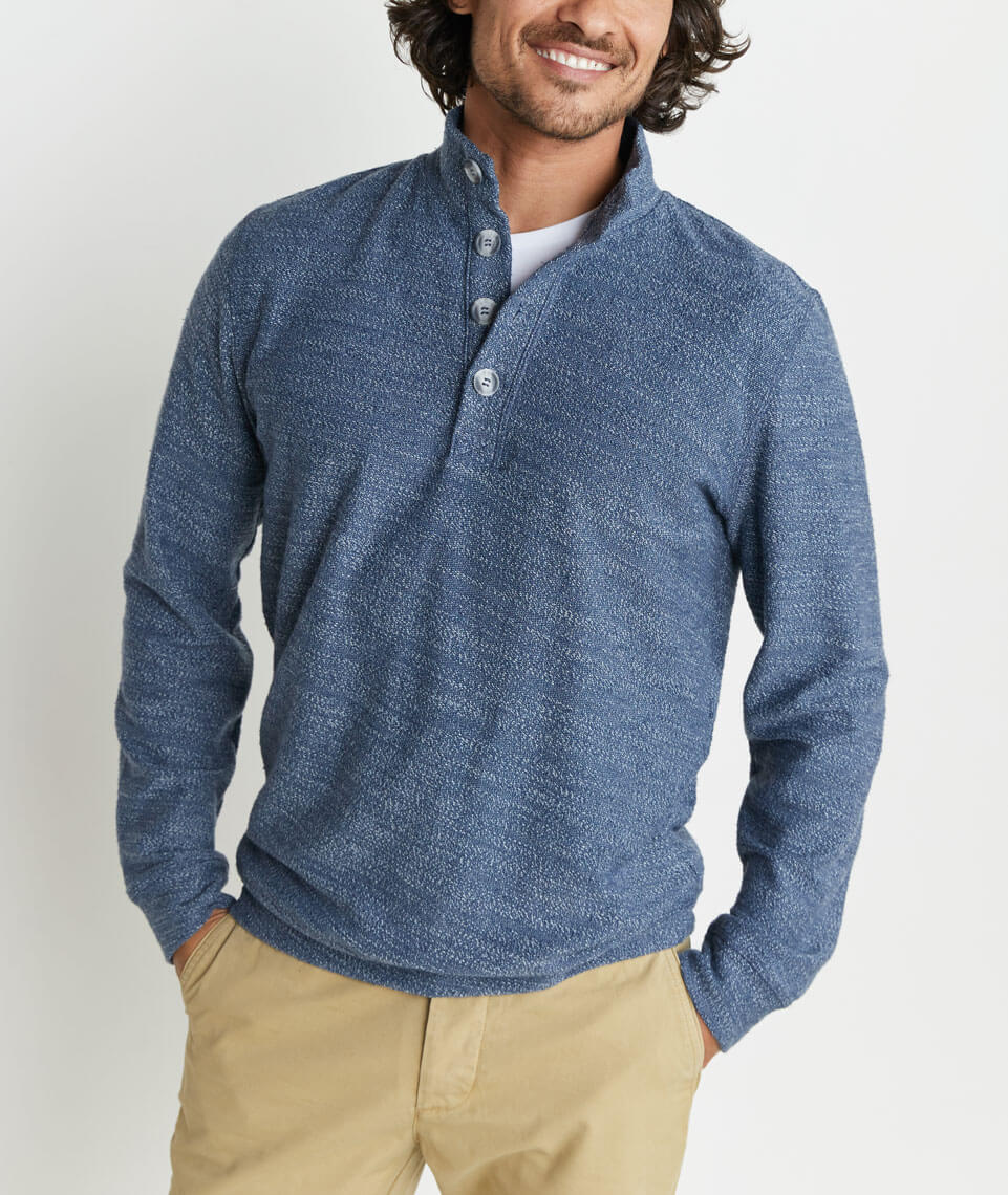 Clayton Pullover in Navy Boucle