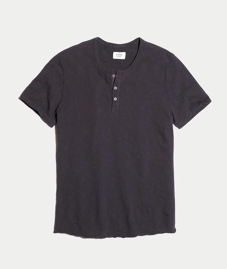Shortsleeve Henley in Graphite