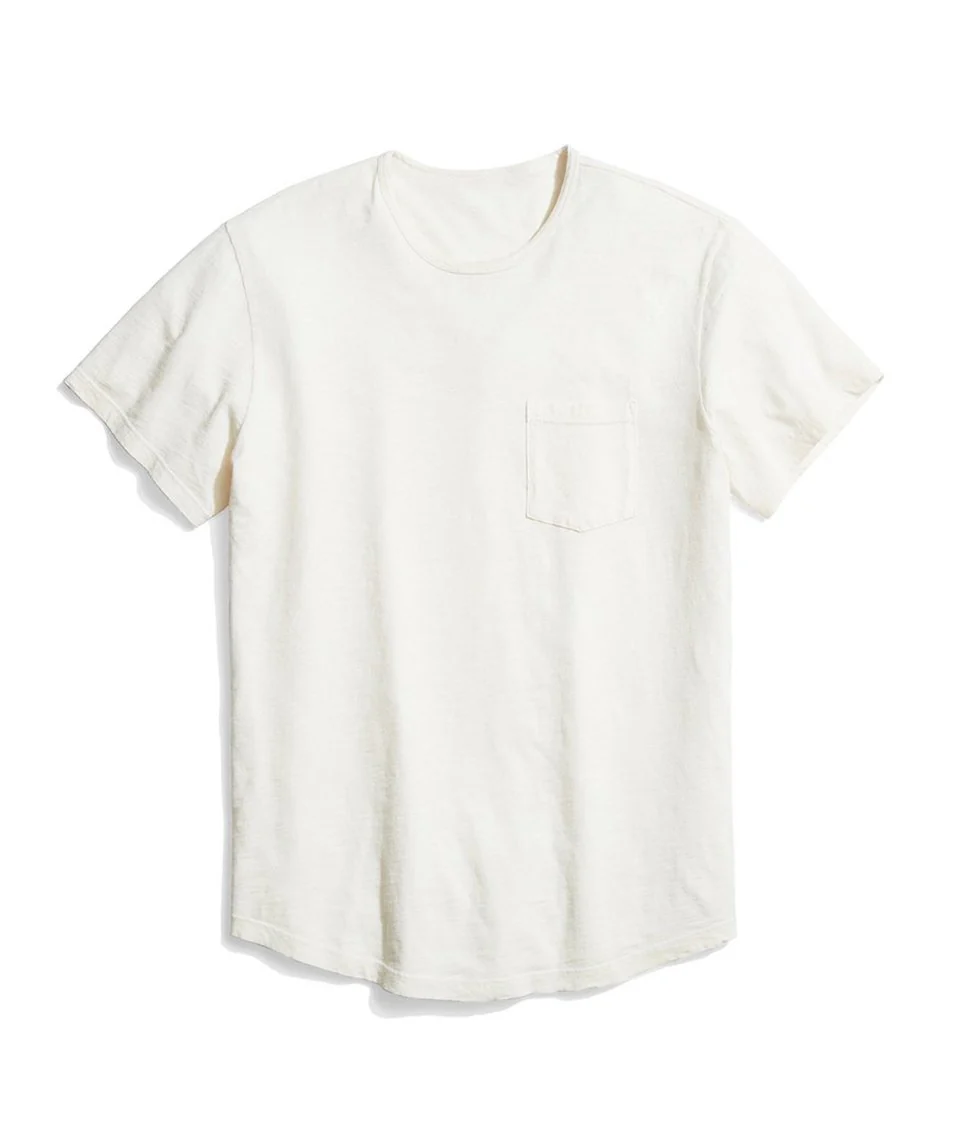 Saddle Hem Pocket Tee in White