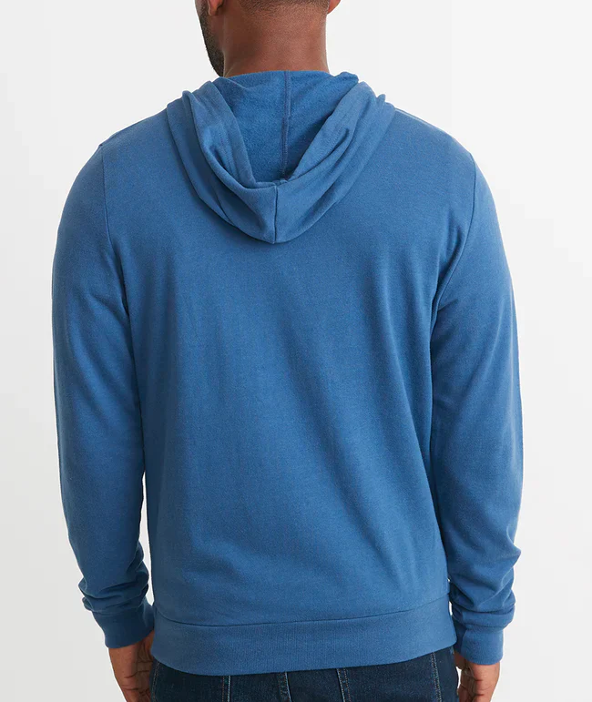 Mens Afternoon Full Zip Hoodie in Faded Navy