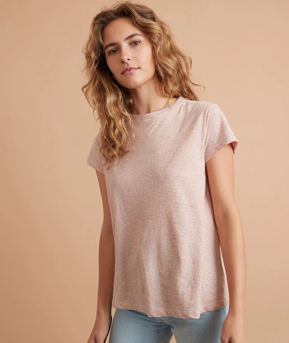 Swing Crew Tee in Confetti Red Stripe