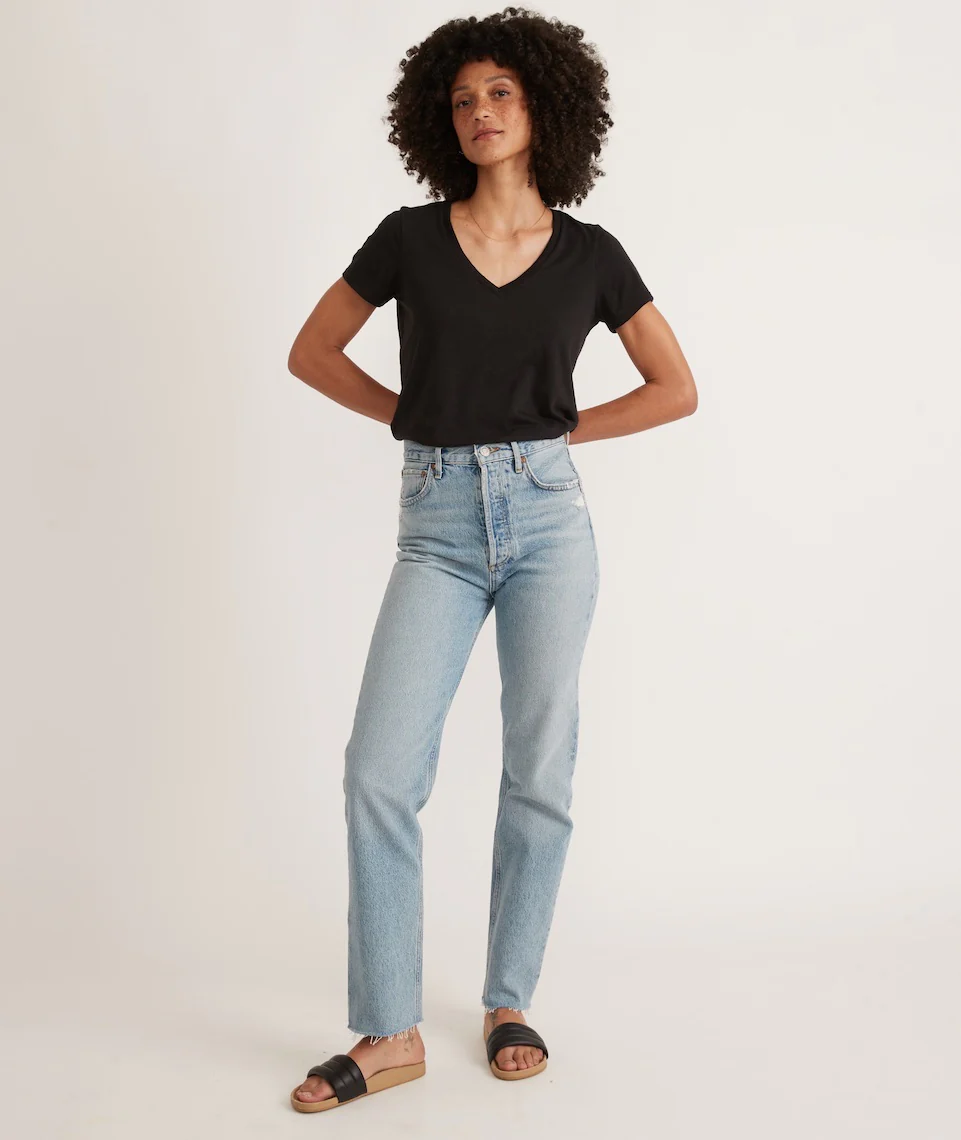 Classic V-Neck Tee in Black