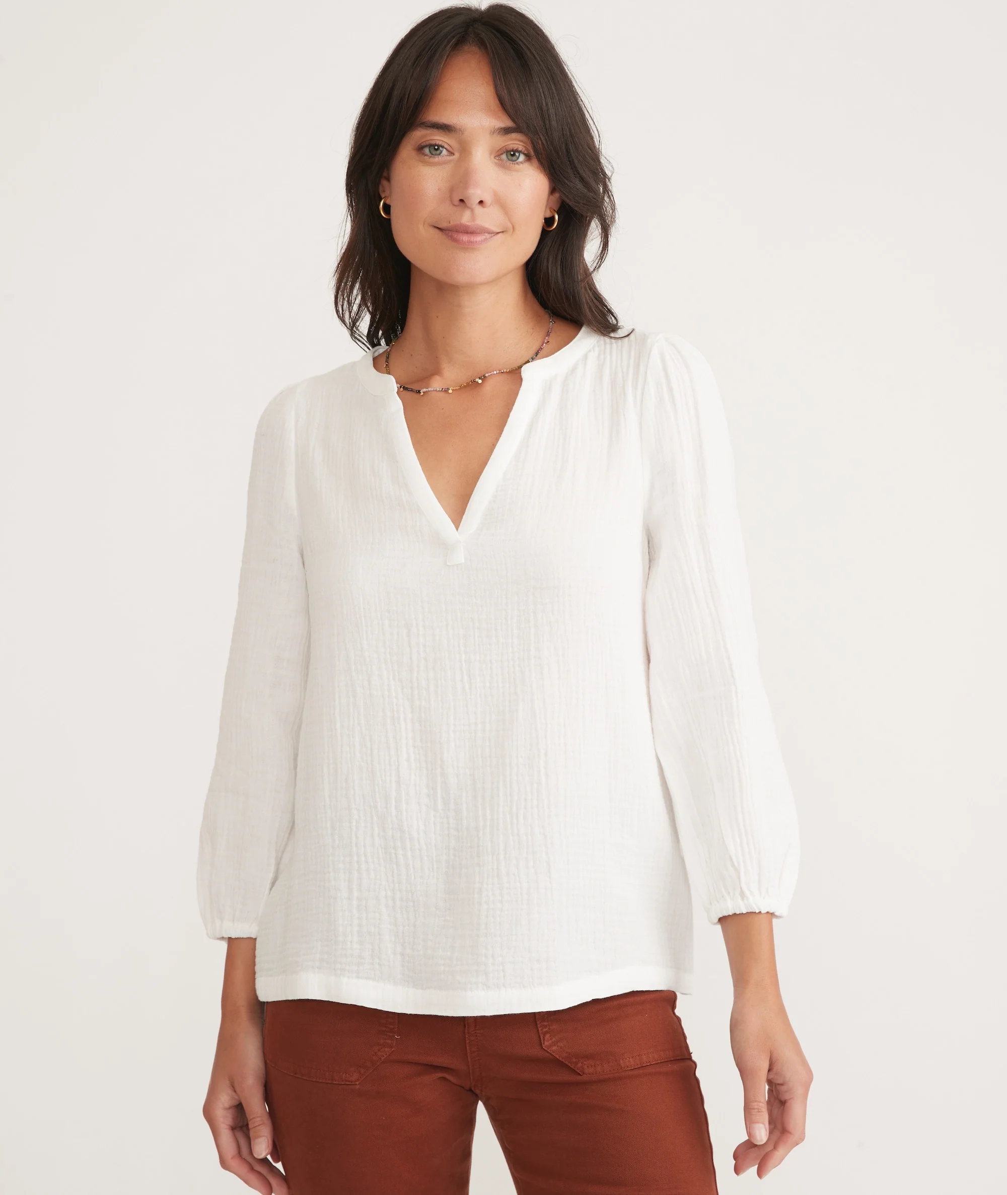 Jamie Banded Collar Top