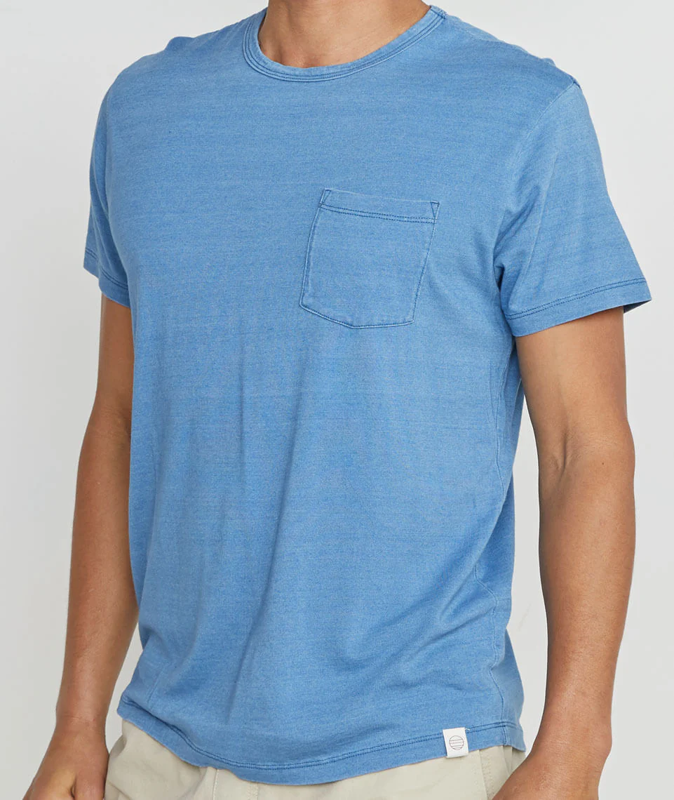 Saddle Pocket Tee in Indigo