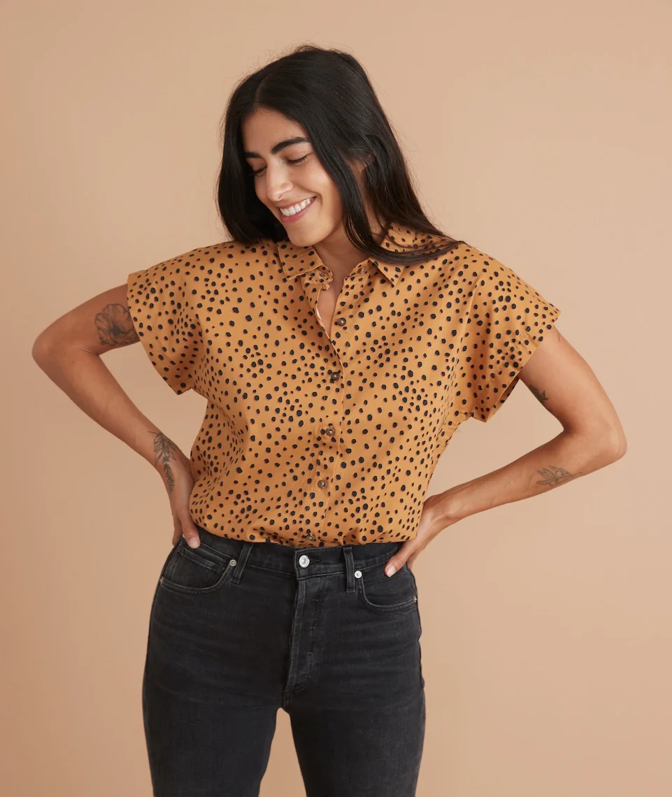 Dana Shirt in Abstract Cheetah Print