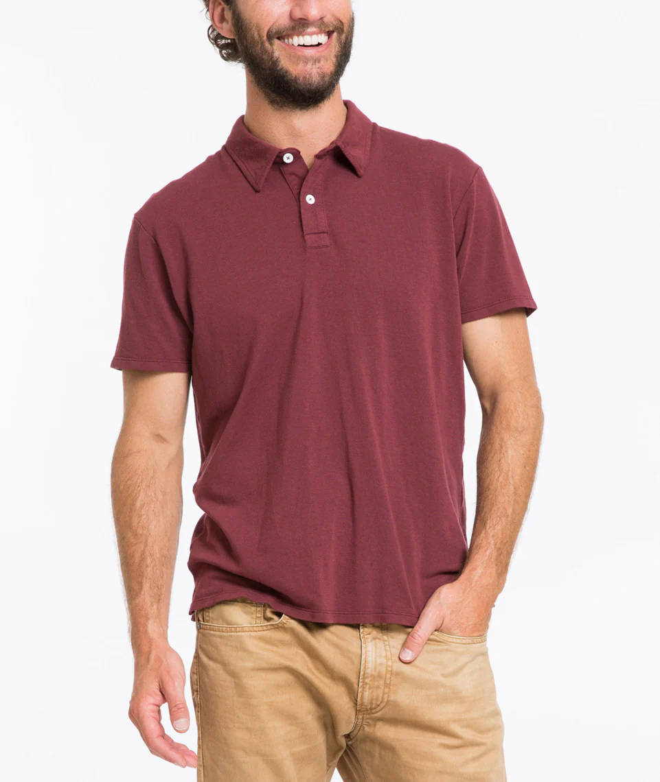 Pique Polo in Mahogany