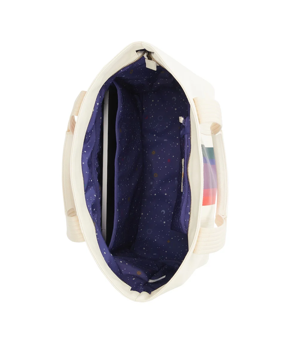 Tote in Natural/Bold Multi Stripe