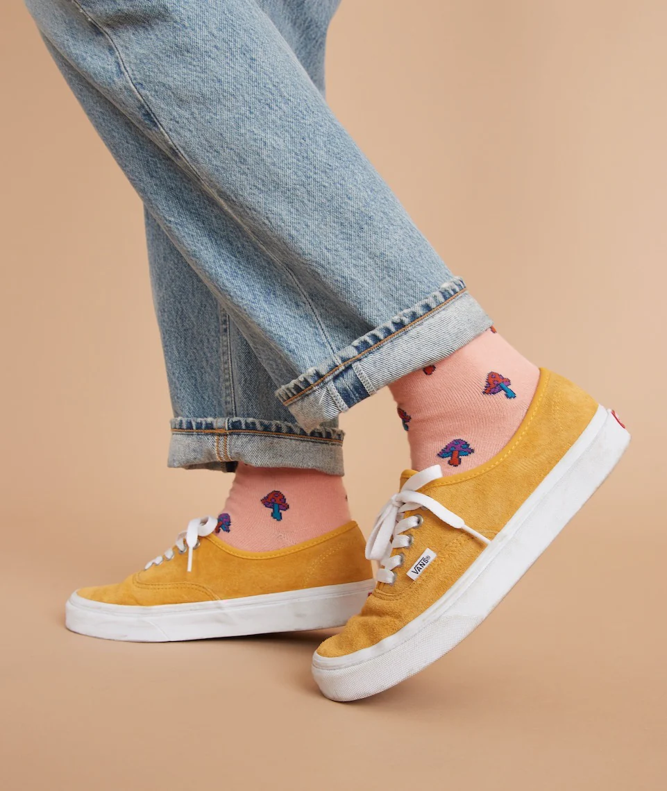 Hi-Ankle Sock in Mushroom Print