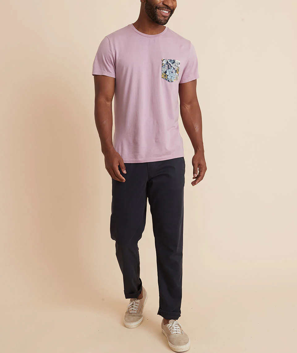 Signature Pocket Tee in Mauve Shadows