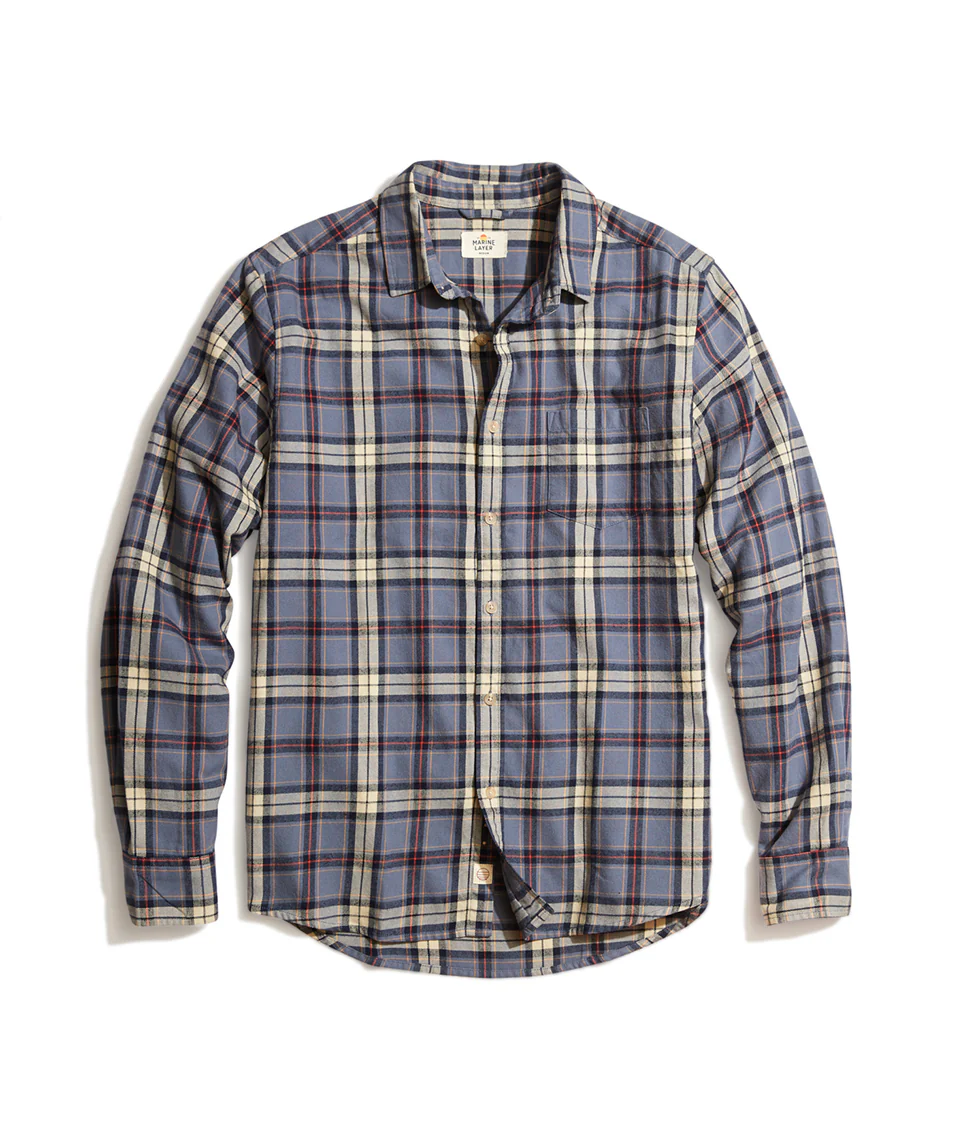 Handsome Jack Button Down in Faded Navy Plaid