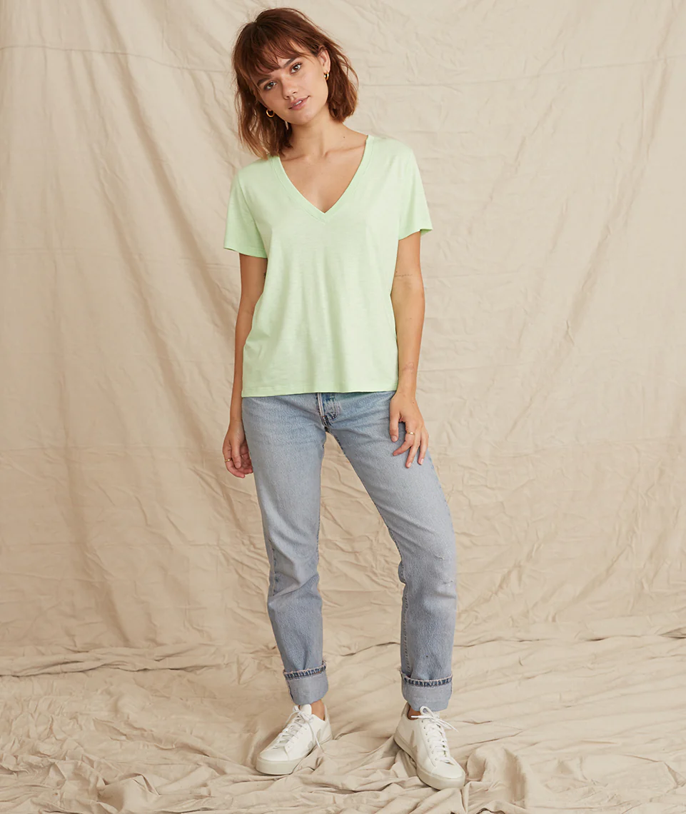 Boyfriend V-Neck in Lime
