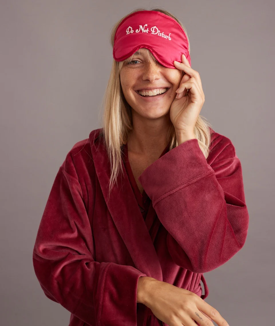 Washable Silk Sleep Mask in Pink Do Not Disturb