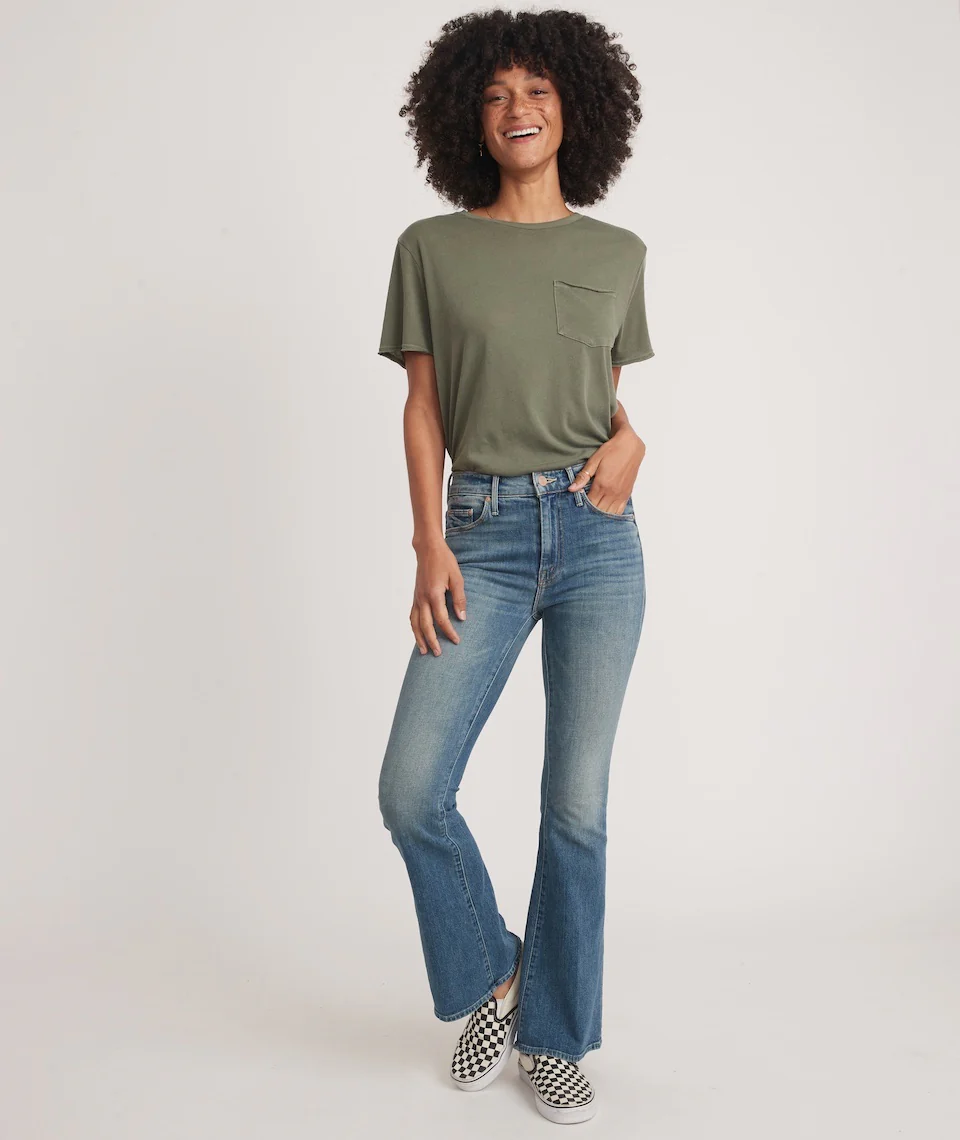 Boyfriend Crew Tee in Dusty Olive