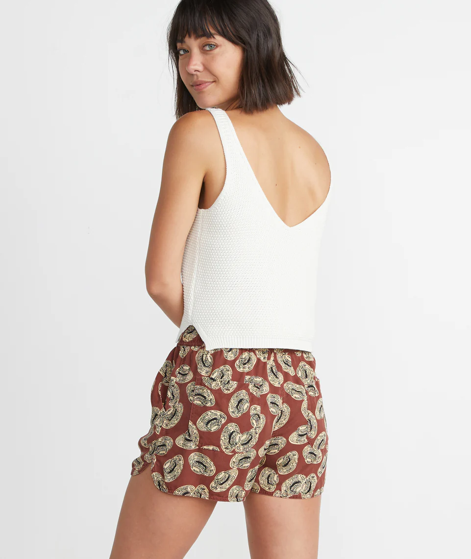 Beach Short in Hat Print