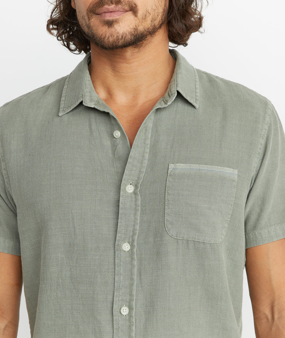 Lance Button Down in Faded Dusty Olive