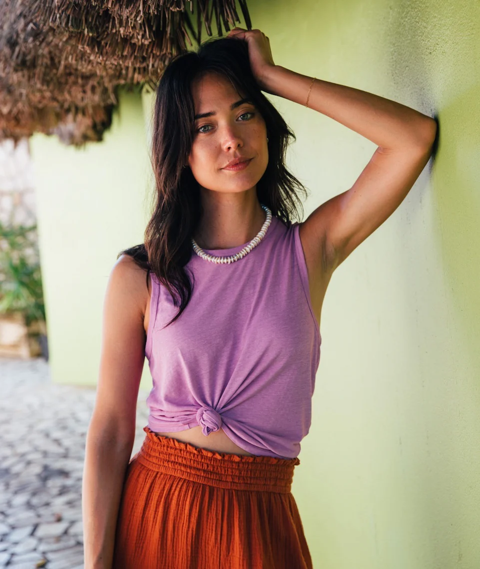 Hemp Cotton Tank in Violet