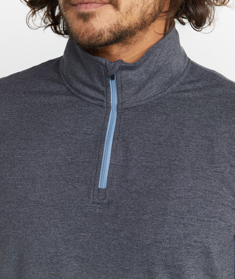 Huntley Sport Quarter Zip in Heather Grey