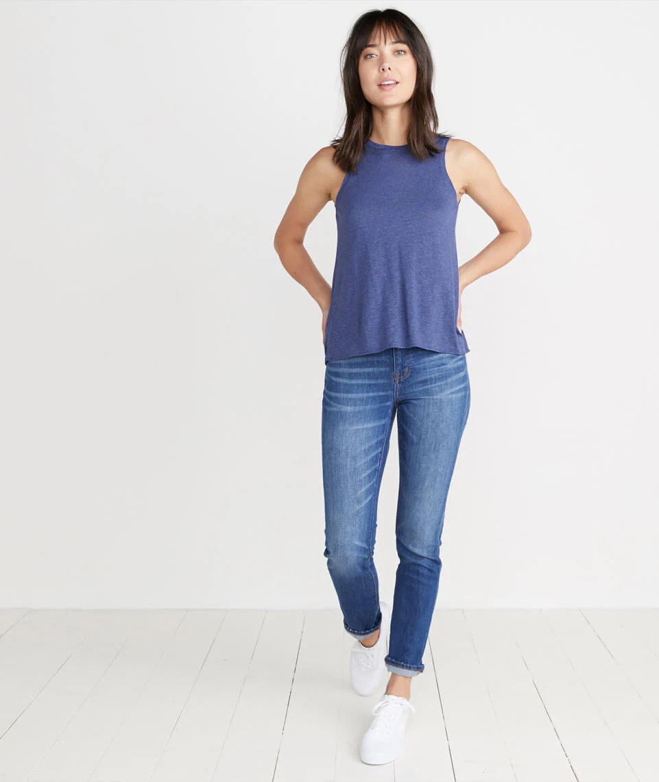 Tulip Back Tank in Marlin