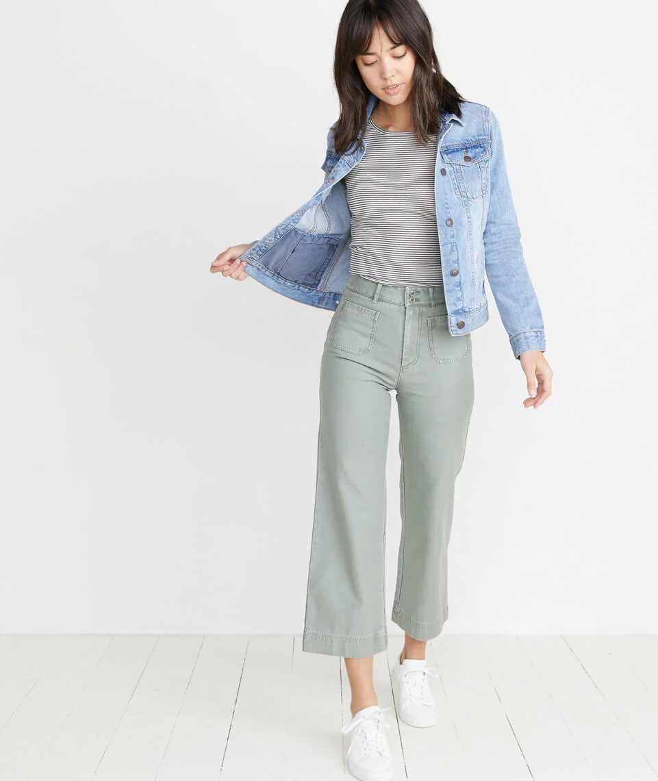Bridget Wide Leg Pant in Faded Sage