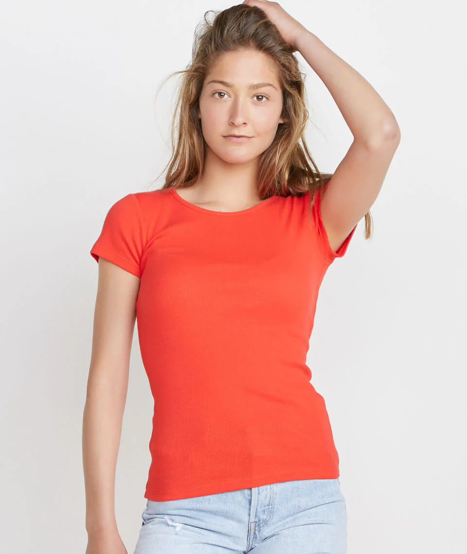 Lila Rib Scoop Neck in Cherry