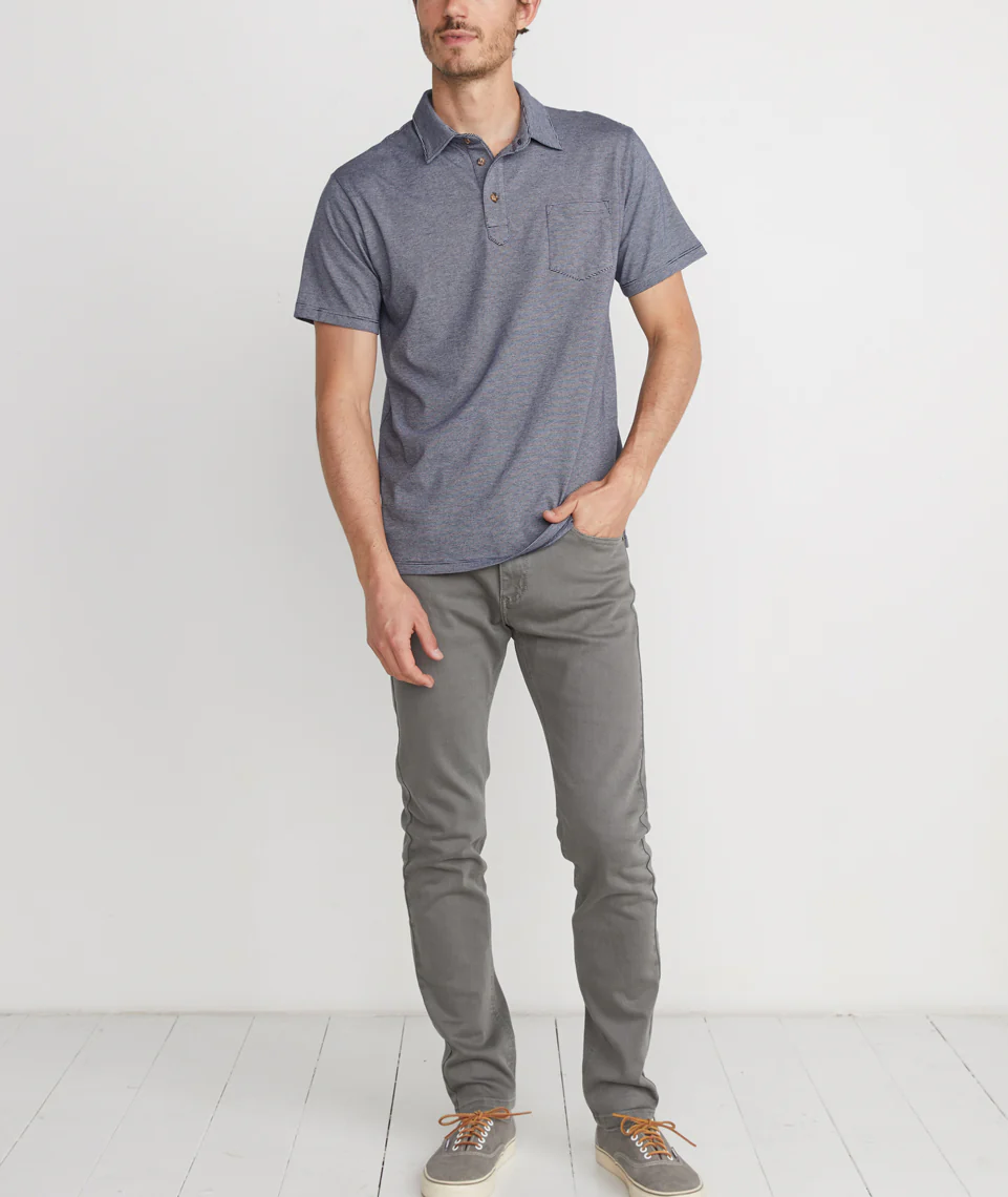 Malcolm Polo in Navy/White Stripe