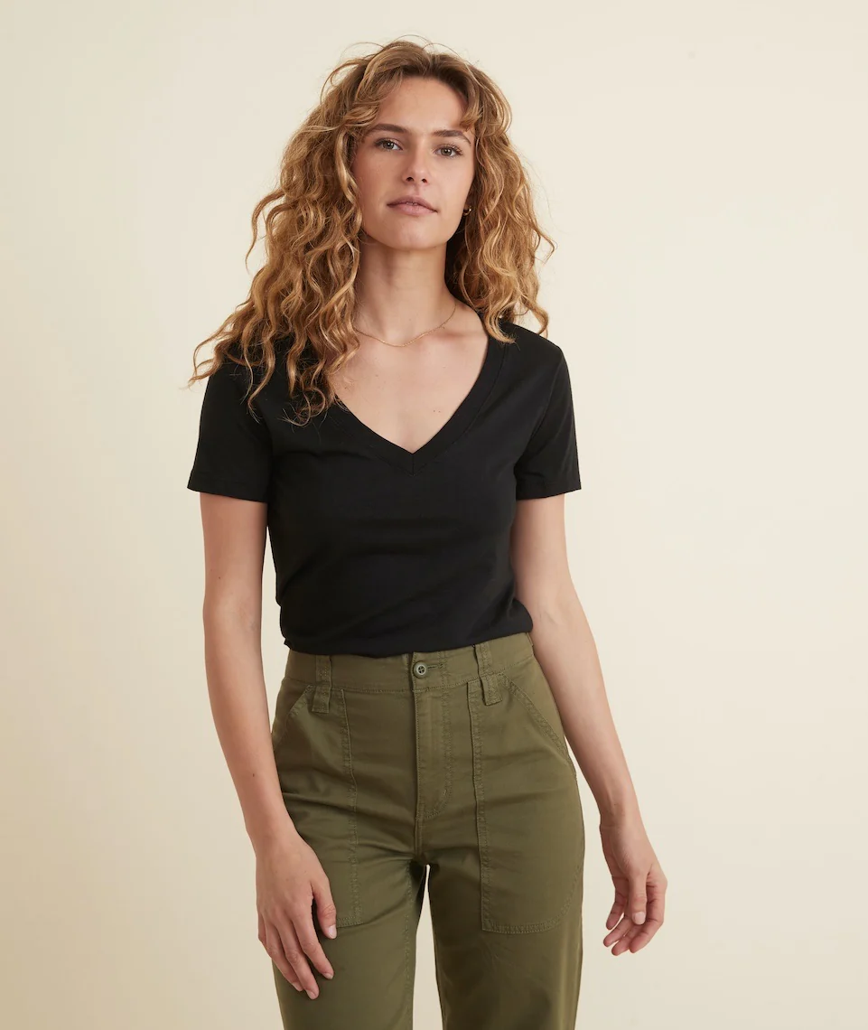 Classic V-Neck Tee in Black