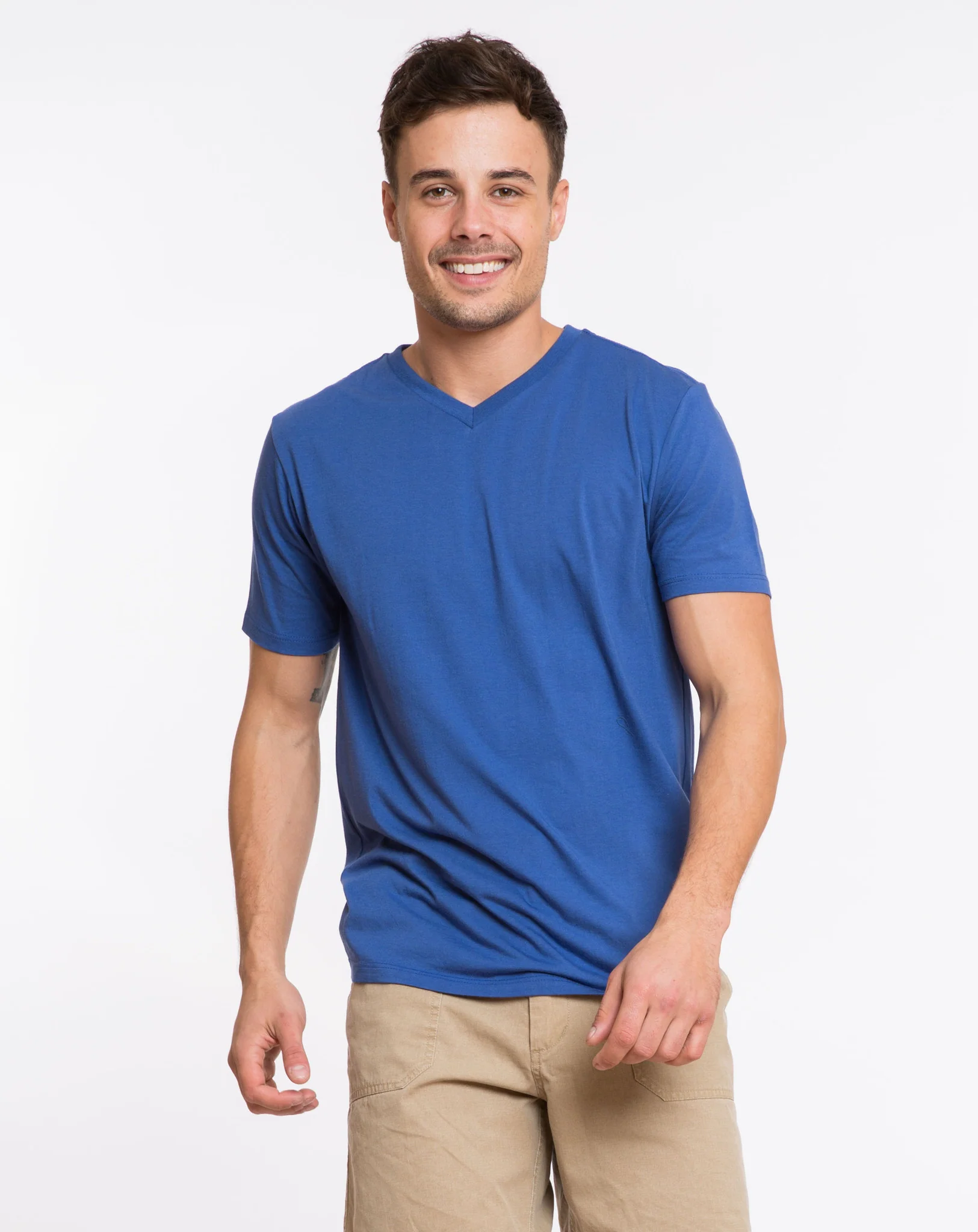 Signature V-neck Tee - Surfer Blue