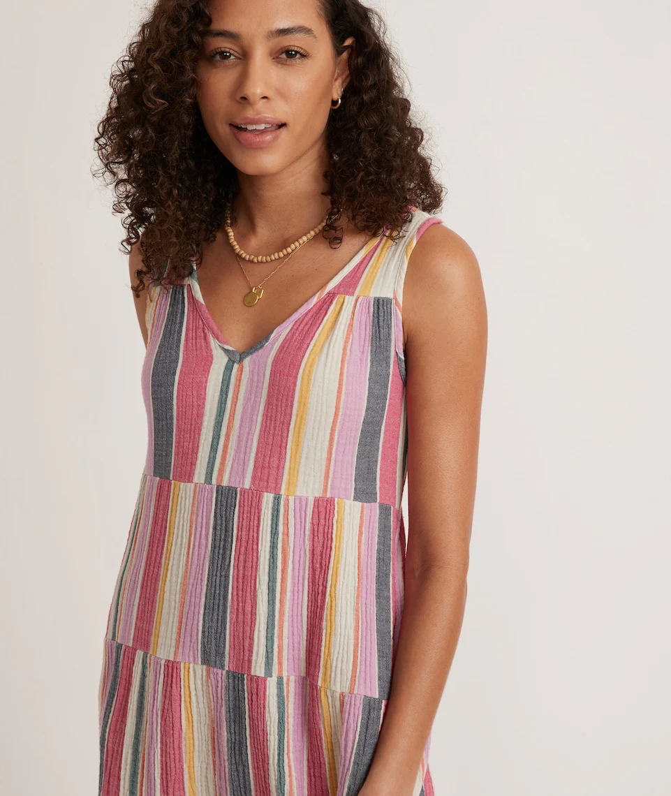 Corinne Maxi Dress in Multi Stripe