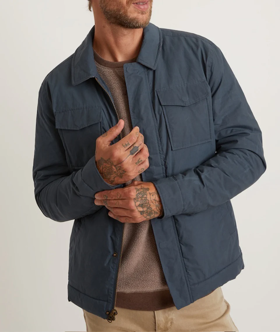 Dry Wax Canvas Trucker in Midnight Navy