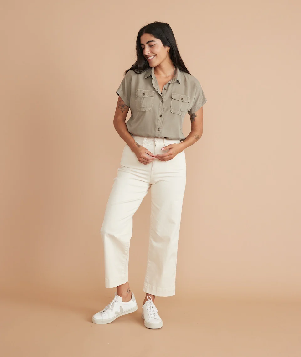 Dana Utility Shirt in Dusty Sage